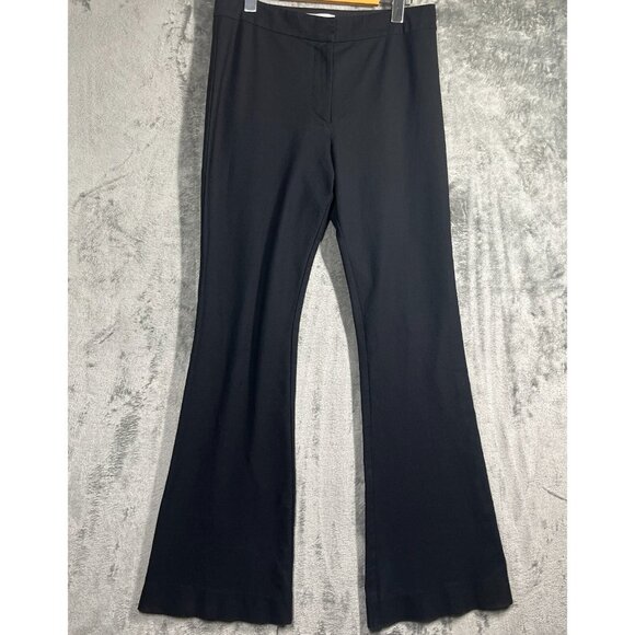 Derek Lam 10 Crosby Pants Womens Size 8 Black High Rise Flared Cotton Stretch - Picture 1 of 12